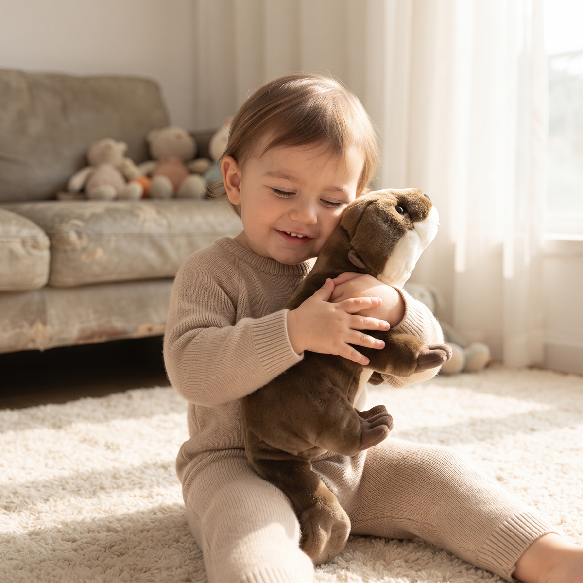 Peluche Lontra Realistica 46 cm Morbidissima - Utilizzo accogliente in interni