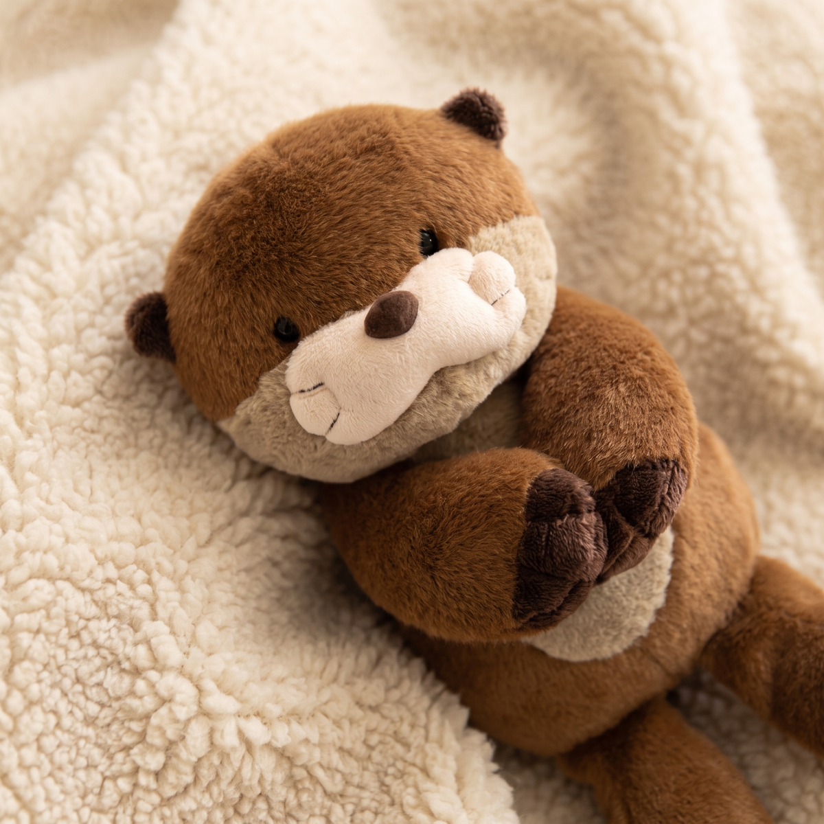 Peluche Lontra Realistica Marrone 27 cm - Dettaglio del materiale
