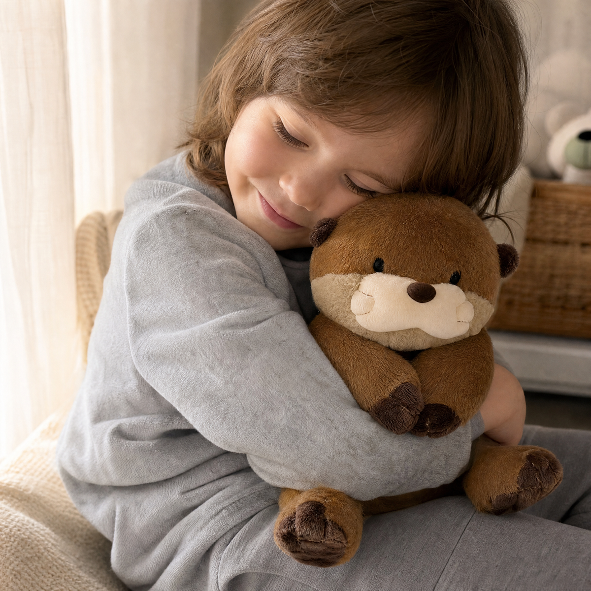 Peluche Lontra Realistica Marrone 27 cm - Utilizzo accogliente in interni