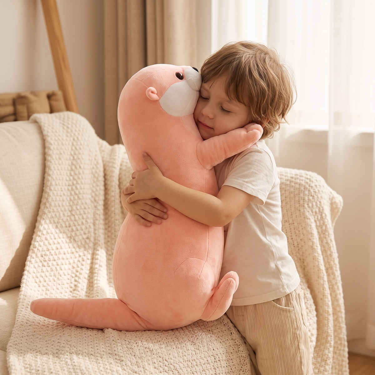 Peluche Lontra Rosa Dolce - Utilizzo accogliente in interni