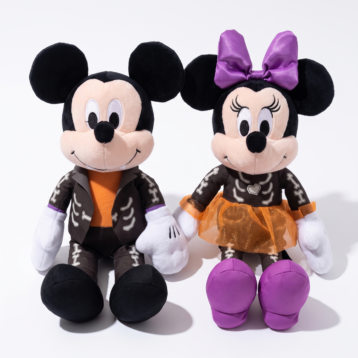 Peluche Mickey Minnie Halloween Scheletro - Sfondo bianco frontale