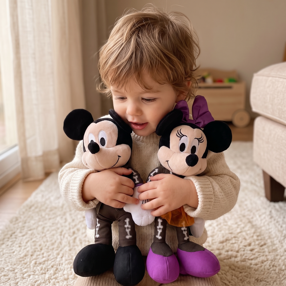 Peluche Mickey Minnie Halloween Scheletro - Utilizzo cosy in interni