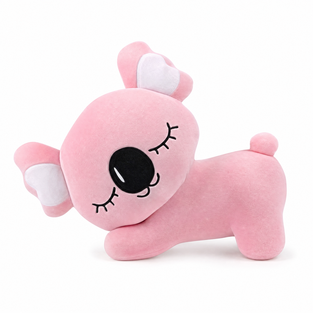 Peluche Cuscino Koala Rosa Coccola Rilassante - Sfondo bianco frontale