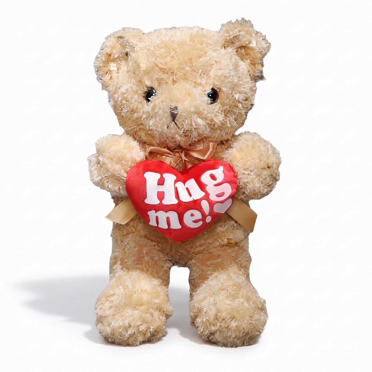 Peluche orso coccolone con cuore Hug Me - sfondo bianco frontale
