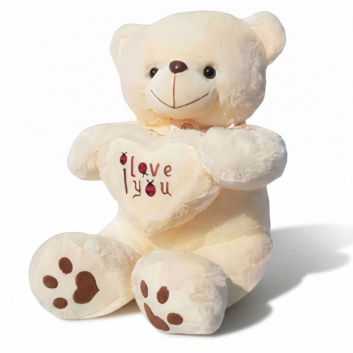 Peluche Orso Cuore I Love You 50-70cm - sfondo bianco frontale