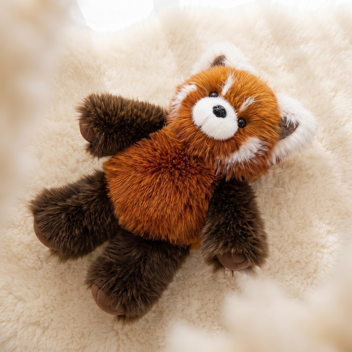 Peluche Panda Rosso Animato che Corre 55 cm - Dettaglio materiale