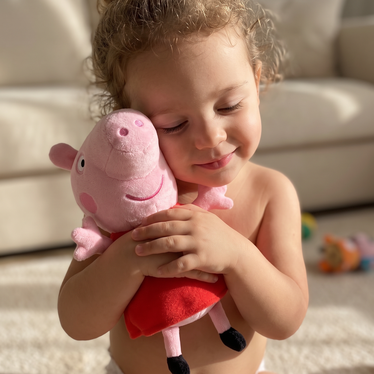 Peluche Peppa Pig 19 cm Vestito Rosso - Utilizzo cosy in interno