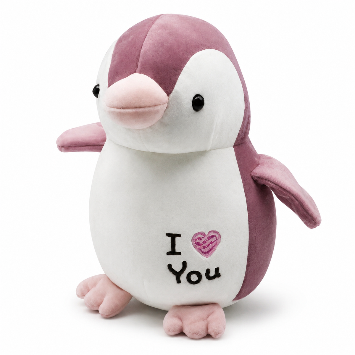 Peluche Pinguino I Love You - Rosa