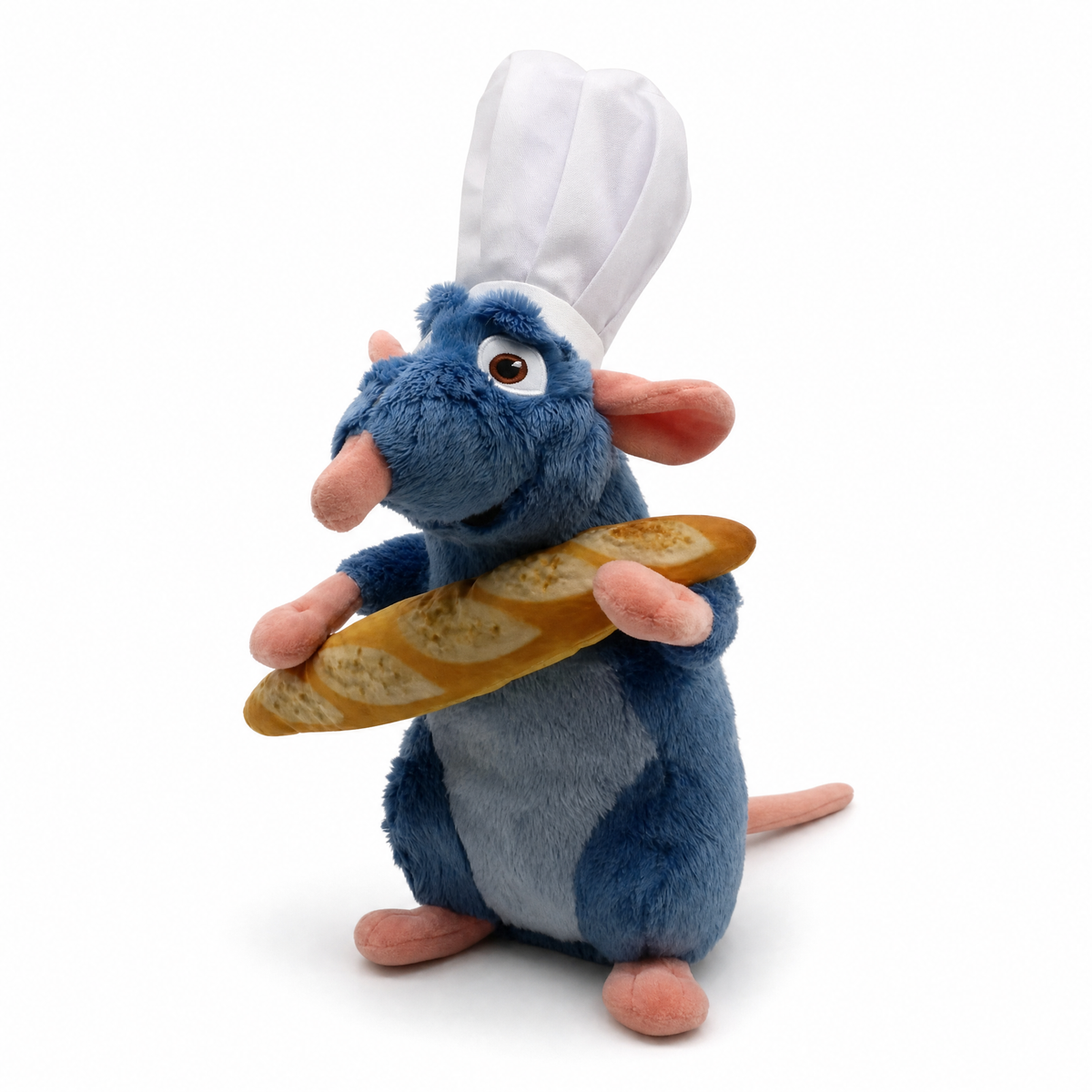 Peluche Ratatouille Rémy Chef con Baguette - Sfondo bianco frontale