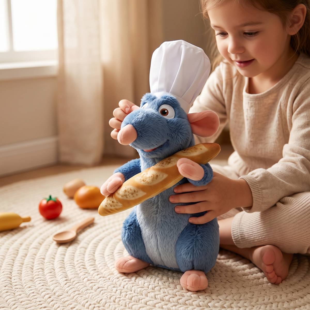 Peluche Ratatouille Rémy Chef con Baguette - Utilizzo cosy in casa