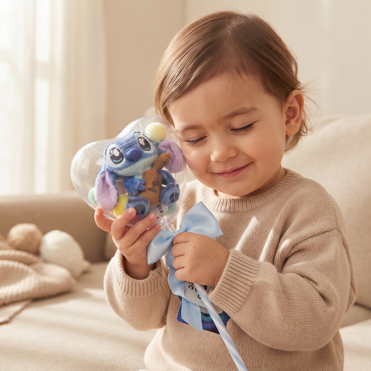 Peluche Stitch scrigno cuore San Valentino - utilizzo accogliente in un interno