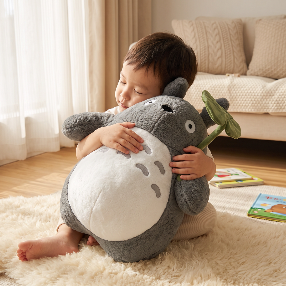 Peluche Totoro Foglia di Loto Morbido - Utilizzo cosy interno