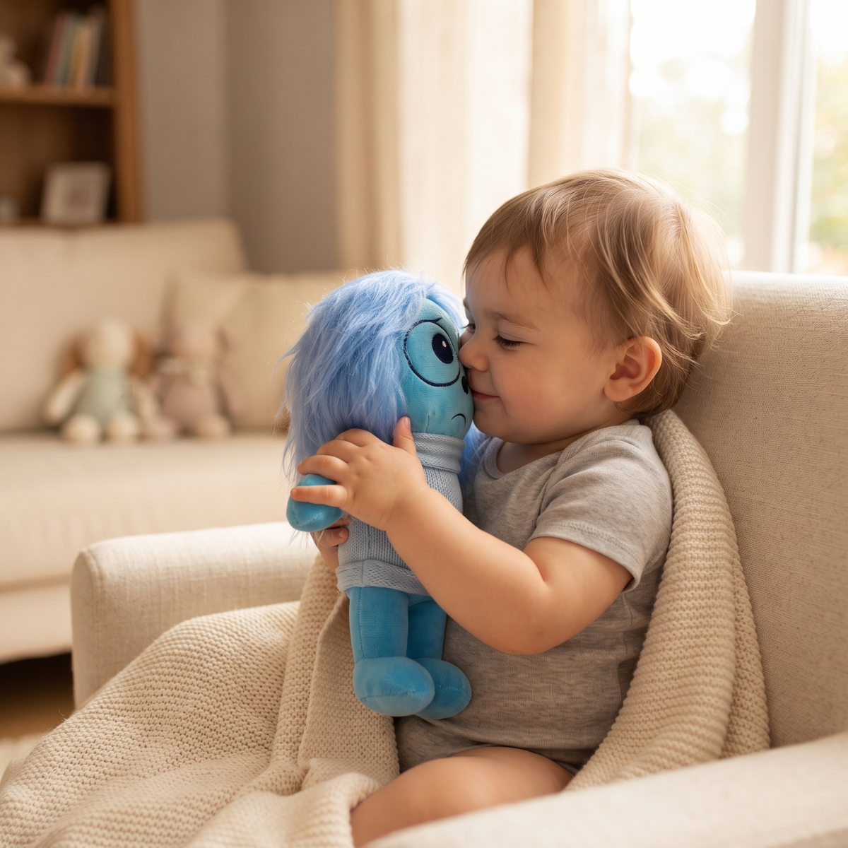 Peluche Inside Out 2 Tristezza - Utilizzo cosy in interni