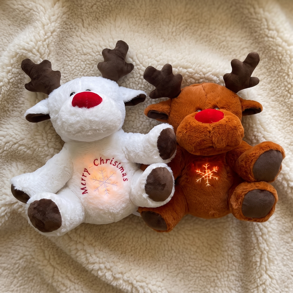 Peluche Lucina Notturna Renna di Natale che Respira - Dettaglio materiale