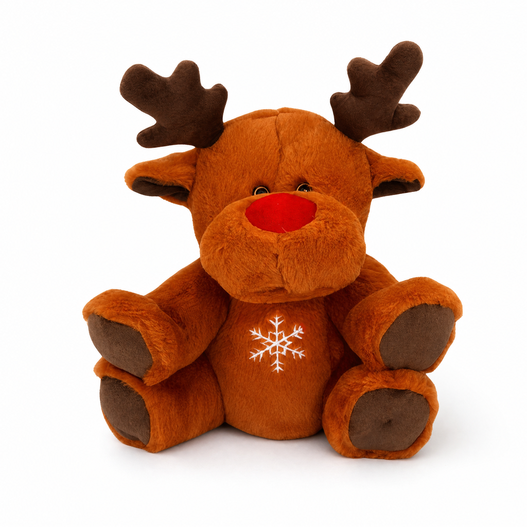 Peluche Lucina Notturna Renna di Natale che Respira - sfondo bianco Frontale
