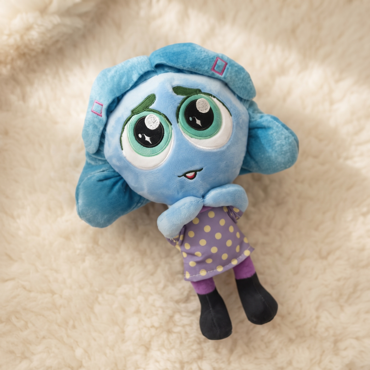 Peluche Inside Out Invidia 25 cm Personaggio Blu - Dettaglio materiale