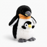 Peluche Famiglia di Pinguini Mamma e Cucciolo - Sfondo bianco angolato