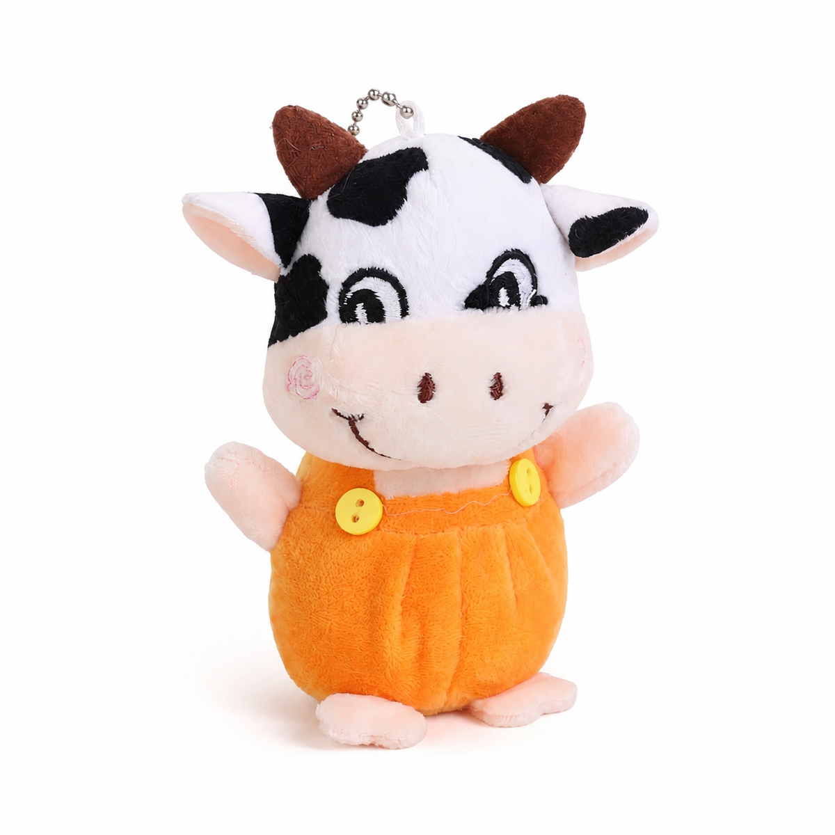 Portachiavi mucca peluche 10 cm - Arancione