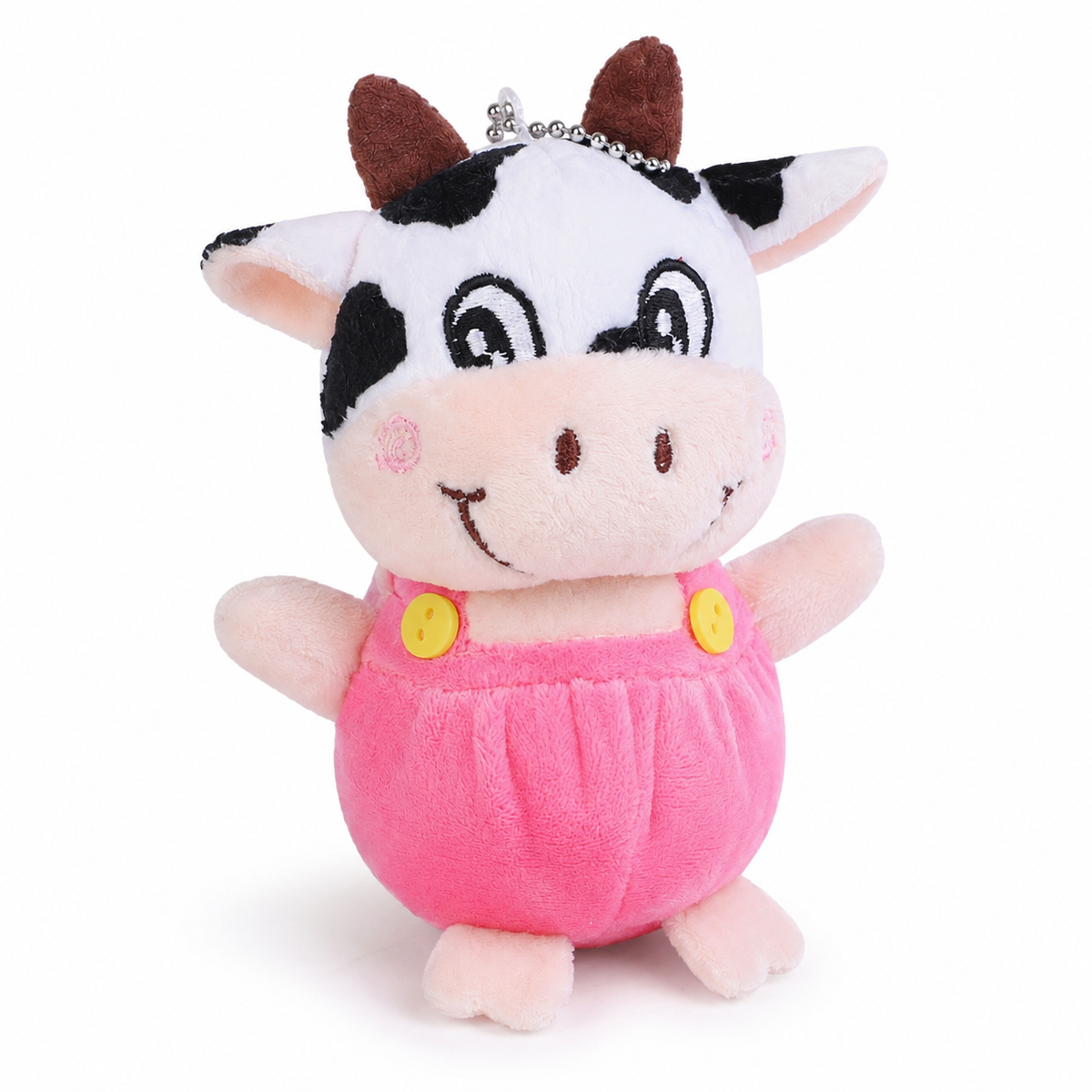 Portachiavi mucca peluche 10 cm - Rosa