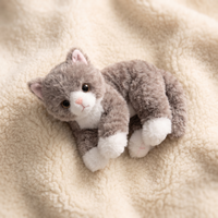 Peluche Gatto Realistico Grigio Tigrato - dettaglio materiale