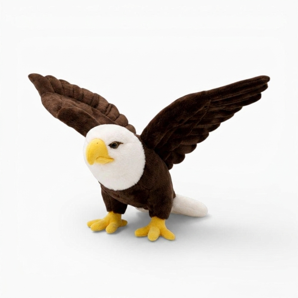 Peluche Aquila Realistica ad Ali Spiegate - sfondo bianco laterale