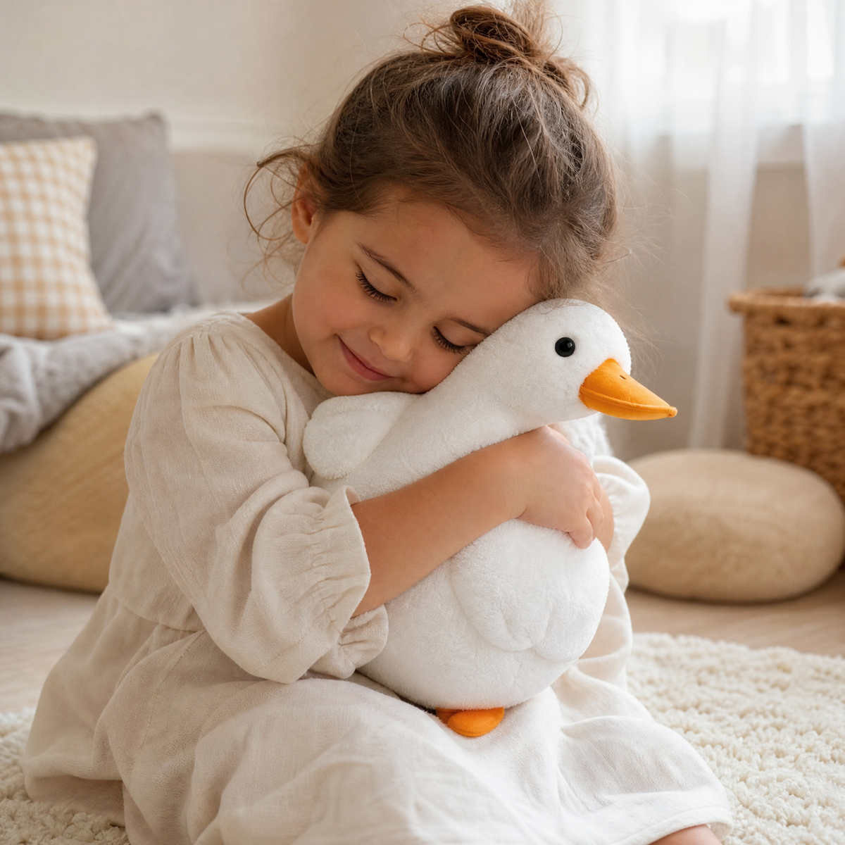Peluche Anatra Bianca Realistica - Utilizzo cosy in interno