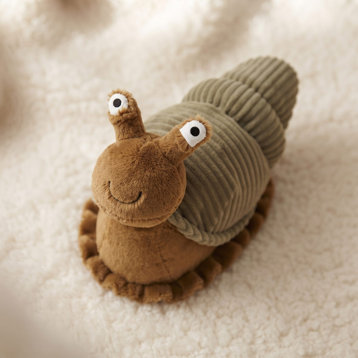 Peluche Lumaca in Velluto a Coste Morbida - Dettaglio del materiale