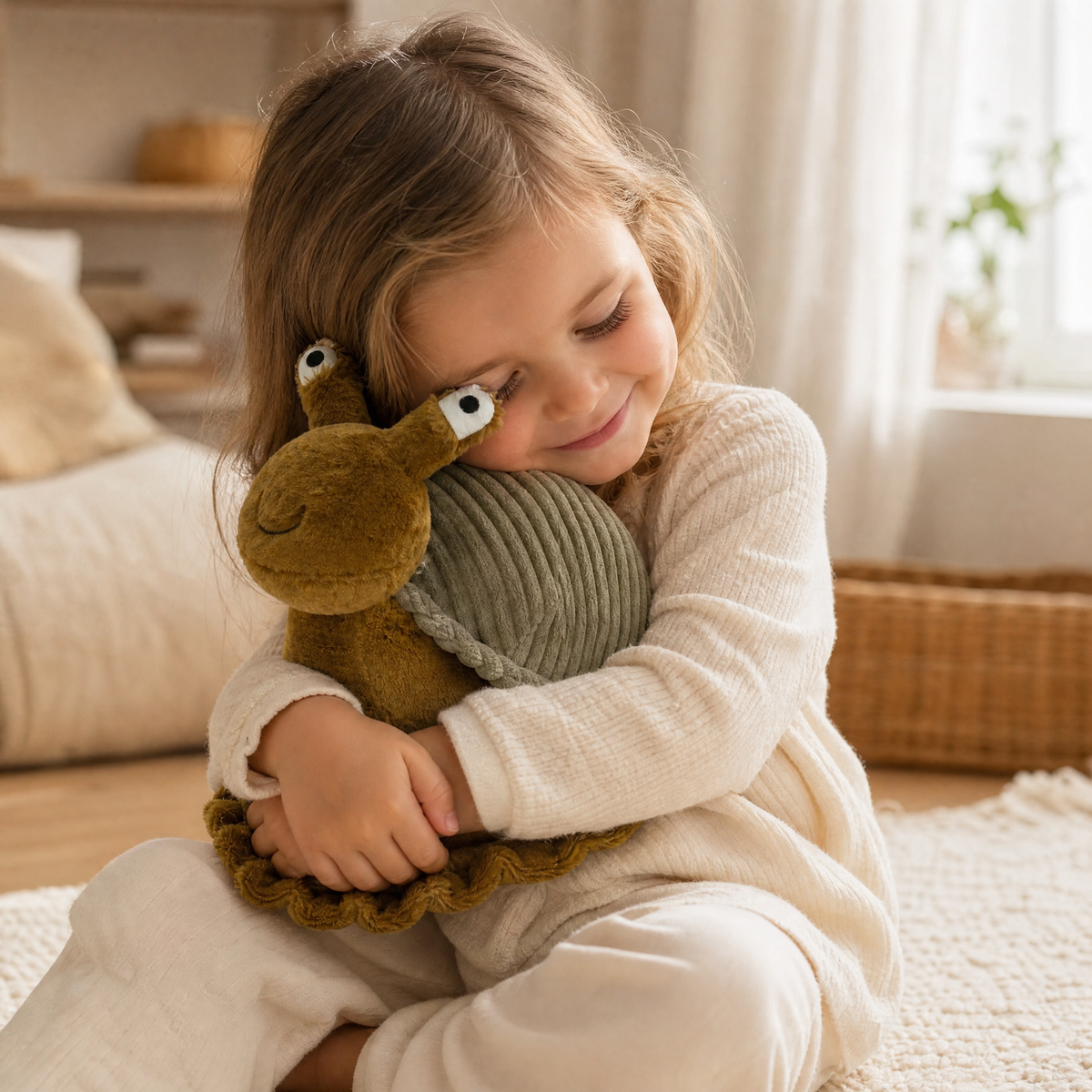Peluche Lumaca in Velluto a Coste Morbida - Utilizzo cosy in interno