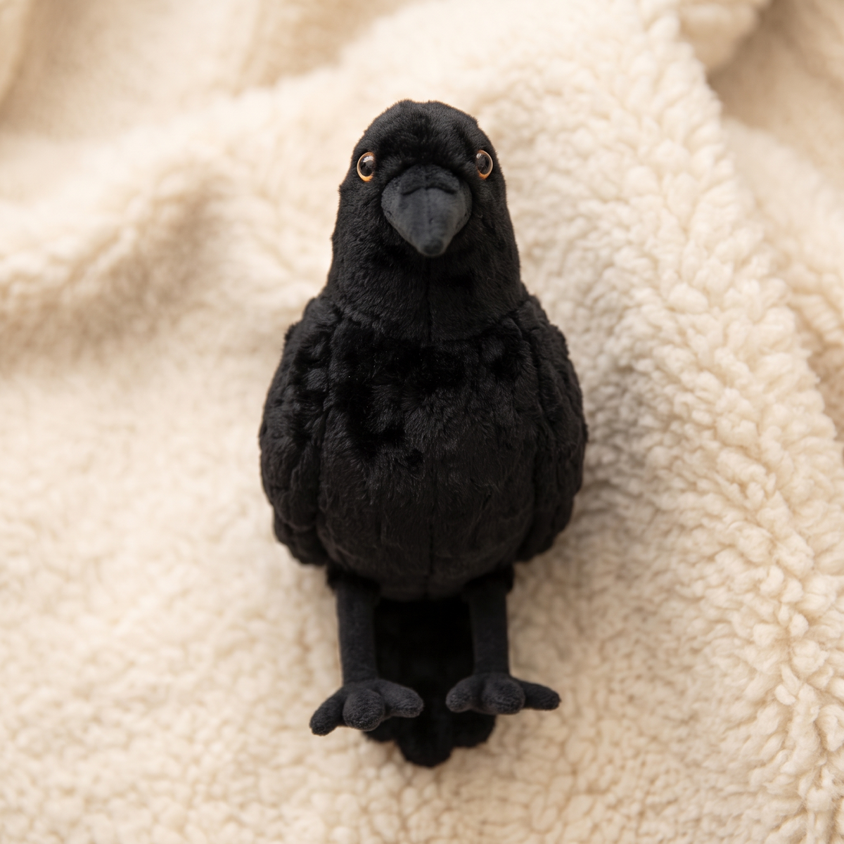 Peluche Corvo Nero Realistico - Dettaglio del materiale