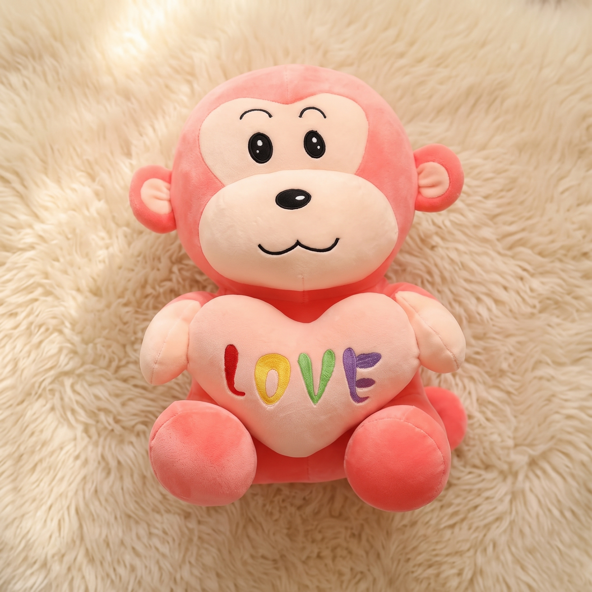Scimmia di peluche con cuore Love - dettaglio del materiale