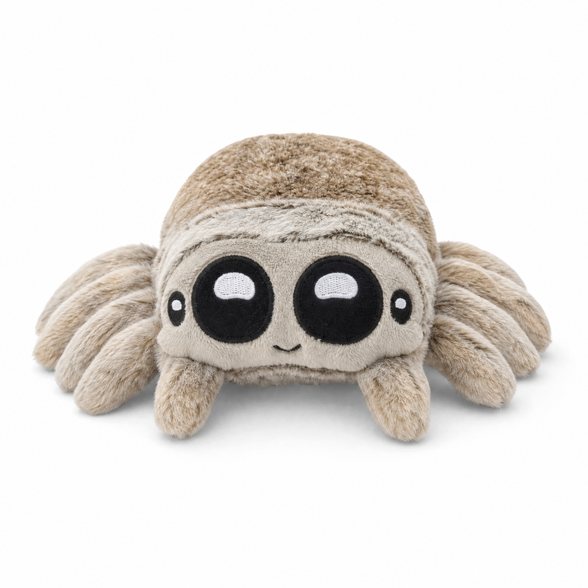 Peluche Ragno Grigio dai Grandi Occhi - Fondo bianco frontale