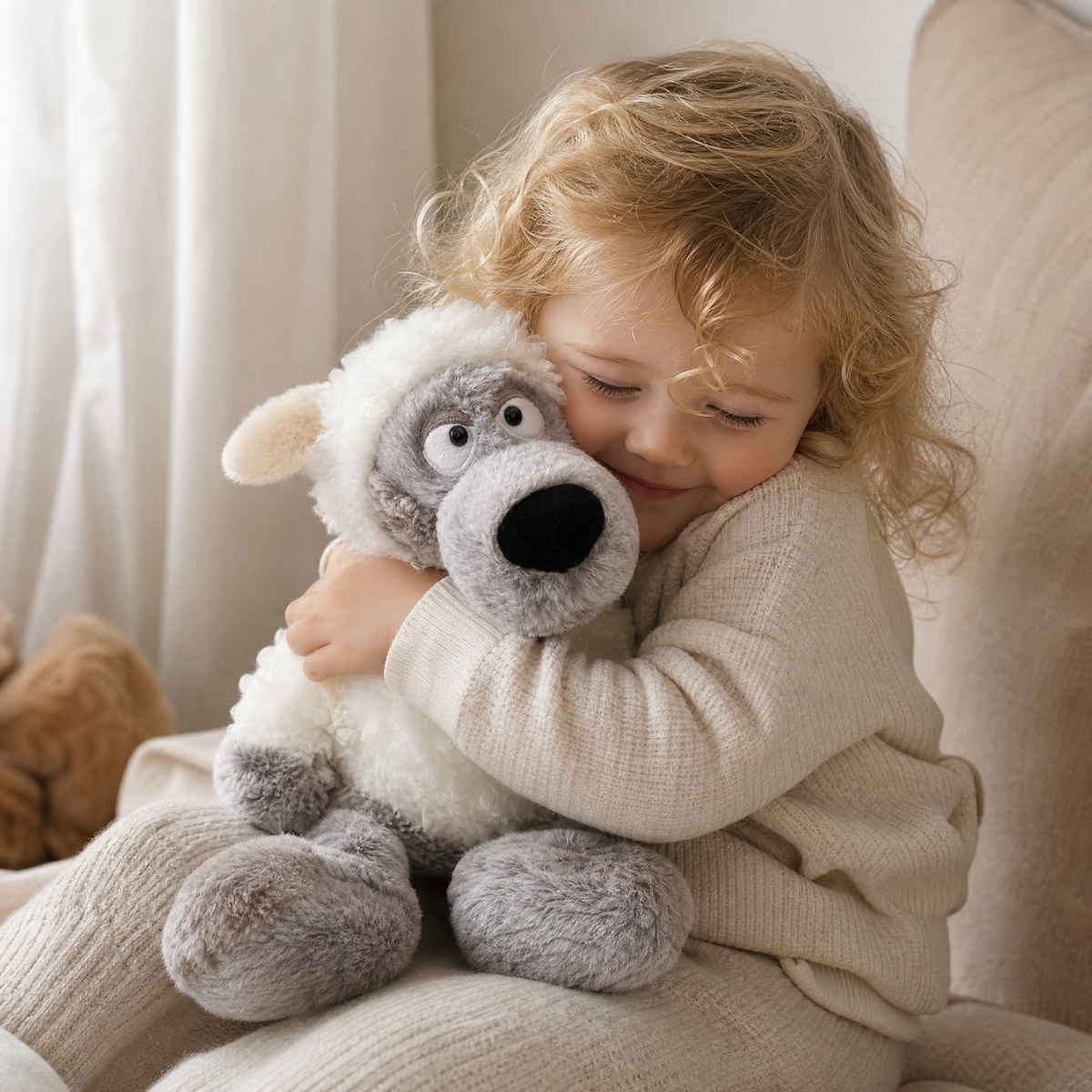 Peluche Lupo Travestito da Pecora Umoristica - Utilizzo cosy in interno